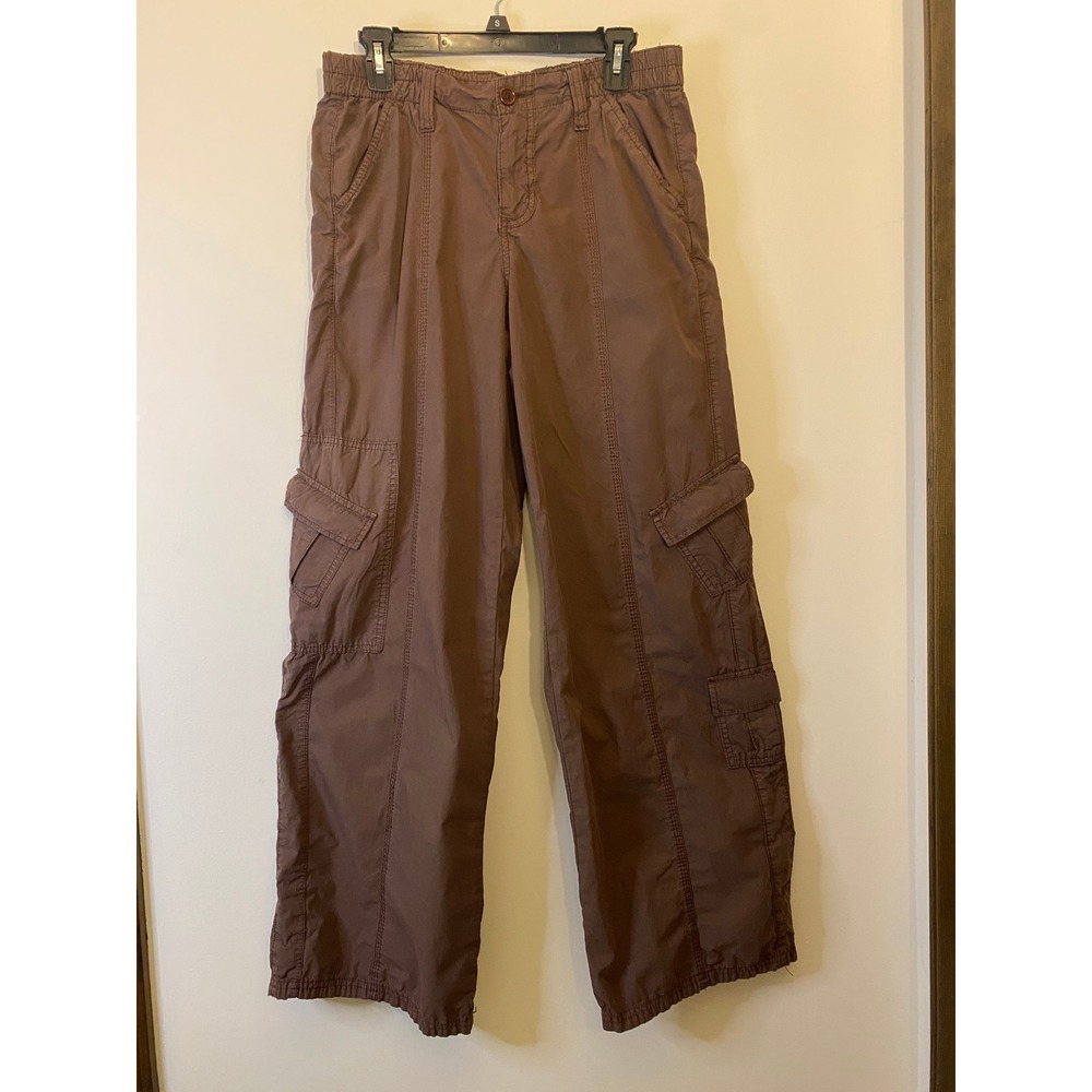 BDG Urban Outfitters Y2K Cargo Pants Brown Wide Leg Trousers Womens Size Med